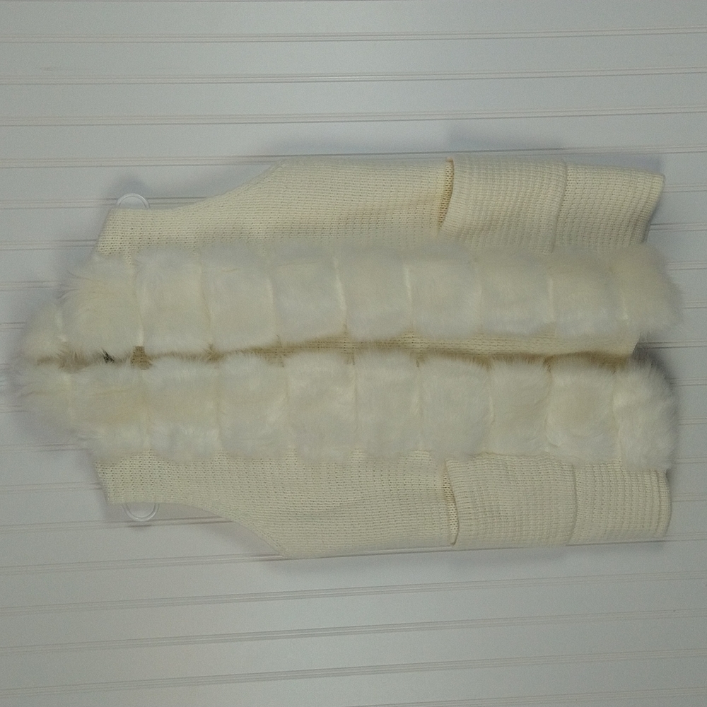 Sweater Vest with Faux Fur Trim